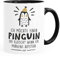 MoonWorks® Kaffee-Tasse Ich möchte einen Pinguin Bürotasse Spruchtasse Kaffeebecher Inner-Schwarz Keramik-Tasse