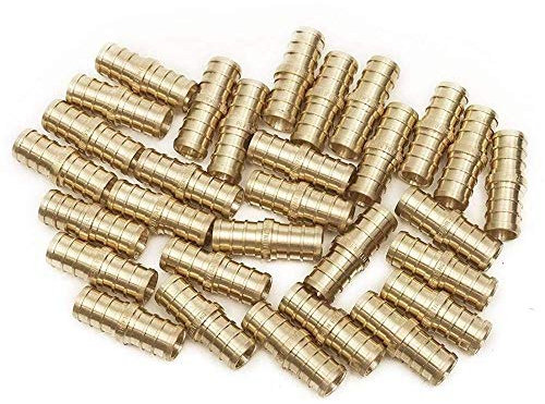 1/2 PEX Coupling Fittings Straight Crimp Brass for PEX Pipe Plumbing Jobs 50 in Pack
