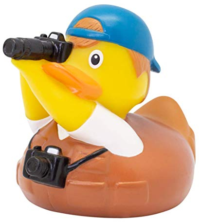 LILALU Share Happiness – Badeente für Kinder und Erwachsene – Quietscheente – Fotografen Ente