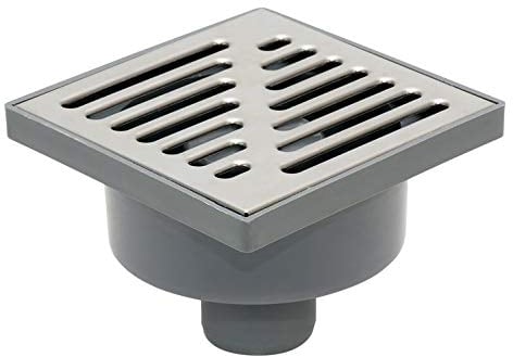 Bas Sortie Grille Acier Inoxydable 150x150mm Sol Siphon Vidange 50mm Tuyau