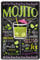 Blechschild Zutaten Rezept Anleitung Mojito - Retro Deko Schild - Metallschild Cocktail Longdrink Kuba Fans - Dekoration Küche Beach Bar Lounge Pub - Geschenk Beilage für Cocktail Mix Set - 20x30cm