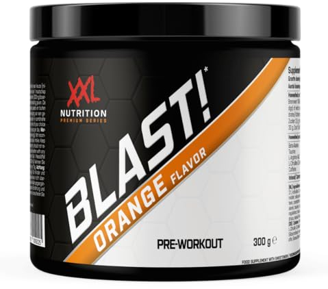 XXL Nutrition - Blast! Pre Workout Pulver - Orange - Pre-Workout Booster mit Koffein - 300 Gramm