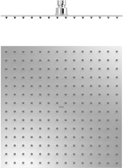 Rociador de ducha Extrafino: 4 mm. Dimensiones: 300x300 mm. Rótula orientable. Material: Acero inoxidable. Boquillas anticalcáreas. - Cromo