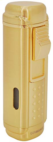 GERMANUS Kaventsmann Feuerzeug Jetflame in Gold für Kerzen und Outdoor