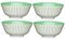 KitchenCraft Set of 4 Glazed Stoneware Bowls with Moroccan Stripe Pattern, Multi Colour Ceramic Bowls with Footed Base, Microwave & Dishwasher Safe, 15.7 cm (6)