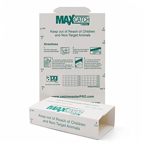 Catchmaster 72MAX Trampa para Ratones | Adhesiva, Sin Veneno | Paquete de 12 Placas para Atrapar Ratones