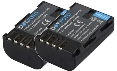 2 x Dot.Foto DMW-BLF19, DMW-BLF19E Premium Hohe Kapazität 7.2v / 2200mAh Akku für Panasonic Lumix DMC-GH3, DMC-GH4 / DC-G9, DC-GH5, DC-GH5S DC-GH5M2