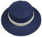 Xiang Ru Chapeau Panama Large Bord Anti Soleil Capeline Eté avec Ruban de Perles Chic Marine Bleu