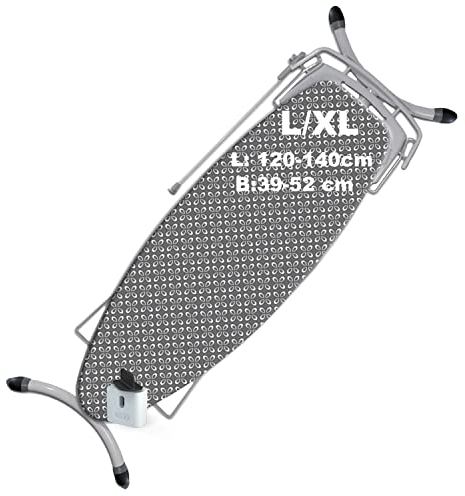 Widex AIRPRO Housse de table à repasser 6 couches avec enrouleur de cordon CARL Matériau extérieur Tapis coulissant parfait pour le repassage extra épais Largeur : 3952 cm L : 120140 (LXL)