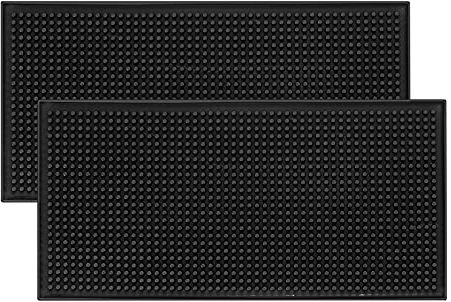 2 tappetini per tamper, tappetino per caffè, tappetino in PVC, tappetino antiscivolo, tappetino per caffè espresso, tappetino per macchina portafiltro, vassoio per tamper, 15 x 30 cm, nero