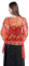 GIBZ Damen Bestickt Glitzer Schal Dünn Vintage Floral Stola Wraps mit Pailletten für Hochzeit Abendkleider, Gold & Rot