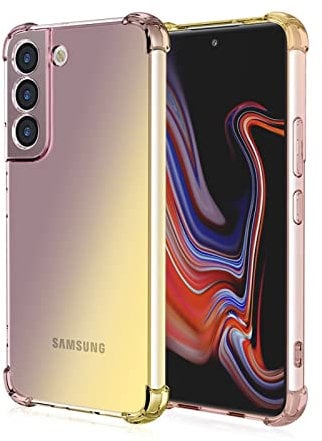 WILLIS Custodia per Samsung Galaxy S22 5G, Cover Protettiva in Silicone TPU Colore Sfumato Trasparente, Custodia per Telefono Antiurto e Antigraffio