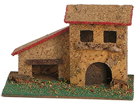 Acan Tradineur - Casa de Corcho y Resina para belén navideño 9,5 x 14 x 7 cm, casa de Pueblo, Aldea Decorativa para Nacimiento, Pesebre, Navidad, decoración Tradicional, Modelo Aleatorio