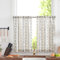 TOPICK Boho Gestreifte Küchen Scheibengardine Leinen 60cm Lang Bohemian Kurz Bistrogardine mit Streifen Lichtfilterung Küchengardinen für Esszimmer Badezimmer Klein Fenster Schwarze auf Beige 2er Set