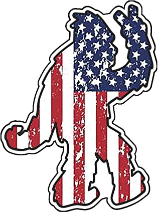 WickedGoodz Peace Bigfoot Magnet – Amerikanische Flagge Sasquatch Magnetischer Autoaufkleber