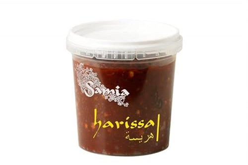 SAMIA - Harissa maison en pot plastique de 150g - Saveurs orientales intenses pour vos plats - Épicerie salée de qualité supérieure. - Lot De 4 - Vendu Par Lot