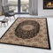 SIMPEX Kurzflor Teppich, Orientalisch Design, Teppich Schwarz, 80 x 150 cm, Teppich Orient-Stil, Teppich Wohnzimmer