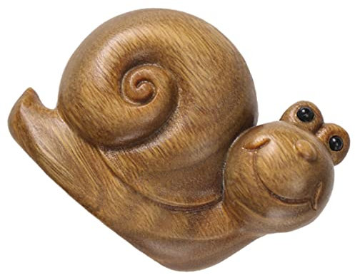 Garneck Schnecke Holzstatue Süßes Regal Schneckenmodell Geschnitzte Skulptur Einweihungsgarten Schneckendekor Aus Holz Terrassenfiguren Wohnkultur Akzente Sandelholz Tier Baby