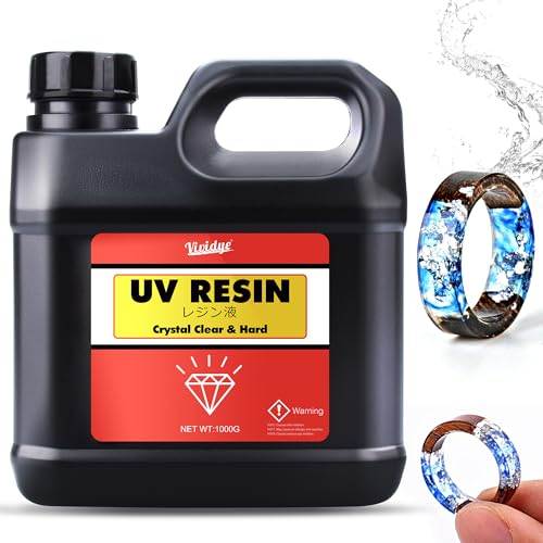 UV Harz 1,000g - Klar UV Harz Harte Solar Schnellhärtende UV Kleber für DIY Schmuckherstellung, Handwerk - Geruchsarmerz Blasenfreies UV Epoxidharz für Harz Formen, Schmuck, Anhänger, Gießen, Malen