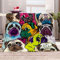 Kuscheldecke Flanelldecke bemalter Mops 3D Drucken Wohndecke Warm Flauschige Decke TV-Decke Mikrofaserdecke Sofadecke oder Bettüberwurf Tagesdecke 70 x 100cm