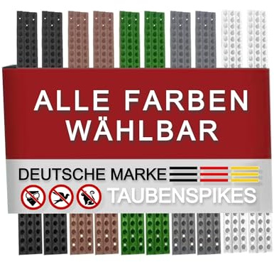 TronicXL 10 Meter GRÜN Taubenspikes Kunststoff I 20 x Taubenstreifen 50cm Taubenspikes Tauben Krähen Möwen Abwehr Vogelschreck Vogelspikes Taubenschreck Vogelabwehr Balkon Garten Mauer