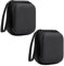 JTMKYO - Bolsa de almacenamiento para auriculares (2 unidades, funda protectora con cordón negro, fácil de transportar, apto para guardar auriculares, cables de datos (9 x 9 x 4,5 cm), Negro , Casual