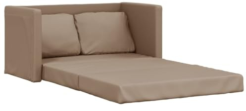 vidaXL Bodensofa, Klappbar Bodenbett Sofa mit Schlaffunktion, Schlafsofa Schlafsessel mit Metallgestell, Klappsofa Sofabett für Wohnzimmer Schlafzimmer, Cappuccino-Braun Stoff