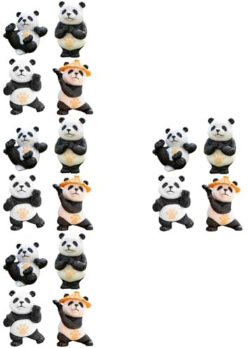 Garneck 16stücke Cartoon Panda Statuen Niedliche Tischdeko Für Büro Und Kinderzimmer Panda Kuchen Dekoration Für Garten Und Innenräume