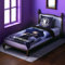 Elbenwald Wednesday Bettwäsche im Nevermore Academy Design 2-teilig - Bettbezug 135 x 200 cm Kissenbezug 80 x 80 cm - mit Reißverschluss - für Herren Damen Unisex - Violett Schwarz