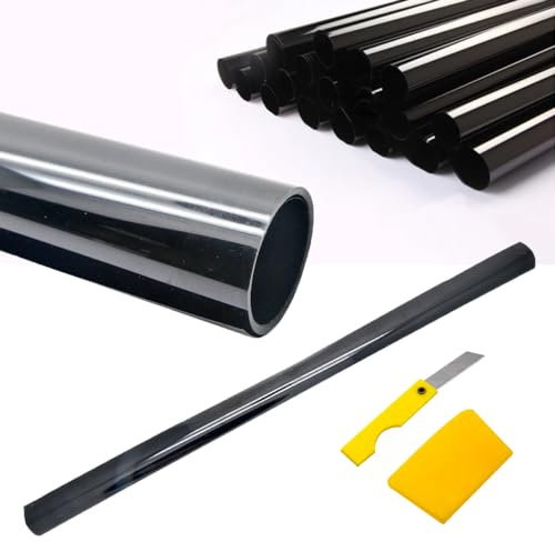 Window Tint Film Roll, KACEPAR Dark Smoke Black Tinting Film for Car Van Home Office Glass, Solar Heat Insulation Sun UV Protection Film, Glare and Privacy Film, 75cm x 6m - 15%