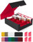 ZLCA Trading Card Storage Box, Commander Card Deck Case Holds 2400+ Cards, MTG Deck Box with 4 Stoppers, Magic Card Organizer for TCG PTCG Cards(Black& Red)