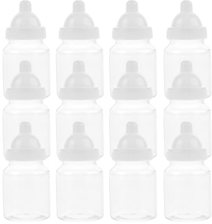 Abaodam 12er Boxen Süßigkeiten Box Mini-flasche Im Feeder-stil Befüllbare Bonbonflasche Leckerli-boxen Für Babyflaschen Mini-babyflasche Mini-milchflasche Babyflaschenspiel Weiß Plastik