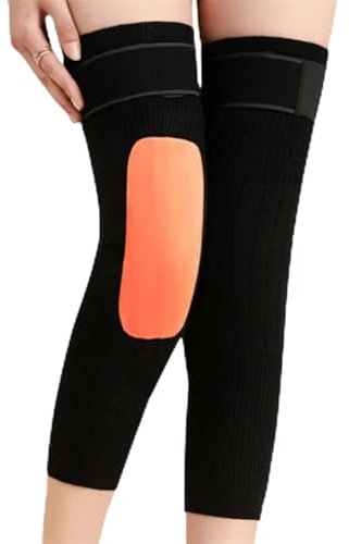 LPHFDCS Knieschoner 2PCS Kaschmir Wolle Knie Pads Unterstützung Klammer Winter Warme Thermische Knie Wärmer Hülse for Relief Ski Radfahren Laufen Knieschoner Tanzen(Gold Velvet-Black,XL for 65-80KG)