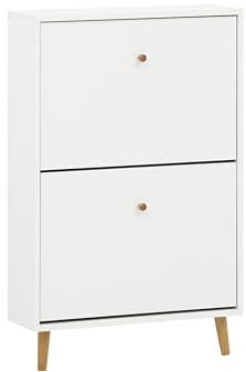 Schildmeyer Bjarne Schuhschrank 158671, weiß matt, 59,8 x 19,5 x 92,2 cm, platzsparend durch geringe Tiefe