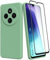 HHUIWIND Cover Compatibile con Xiaomi Redmi A4 5G / Redmi 14C 4G e Vetro Temperato,Custodia Xiaomi Redmi A4 5G / Redmi 14C 4G Morbido Silicone Liquida TPU Protettivo Ultra Slim Case - Verde