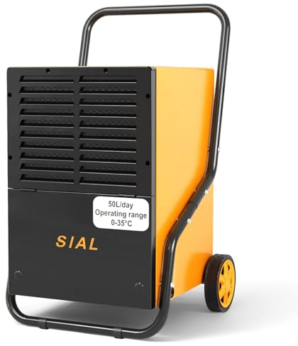 SIAL Industrial Dehumidifier 80L/Day for Home,350㎡,13.6L Water Tank | Powerful Dehumidifier for Flood Recovery, Mould & Damp,Grade Drying, Basement, Commercial,Workshop,for Laundry & Garage