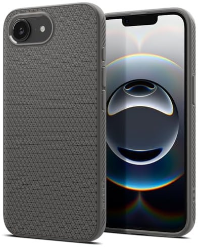 Spigen für iPhone 16e Hülle [rutschfest] Liquid Air Case Handyhülle Schutzhülle Cover Dünn Slim -Marble Gray