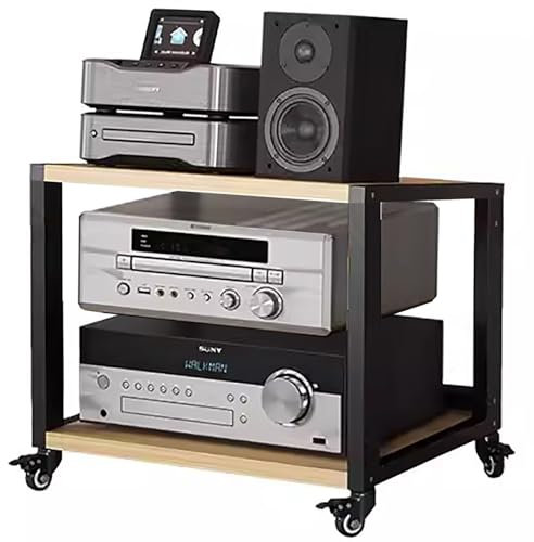 HDYZJQ Rollbarer Medienwagen Mit Feststellrädern, Regal Für Audio-/ Videokomponenten/Stereoständer Für Spielkonsolen/DVD-Player/TV-Box, Eck-Organizer Rack(H45cm-1Tier)
