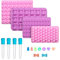 4 Pezzi Stampo Silicone per Dolci con 4 Contagocce, Formine Antiaderente Multiuso per Caramelle, Cioccolato, Resina e Ghiaccio (Forme Orso, Ciambella, Cuore, Osso) Ideale per Home Baking e Craft