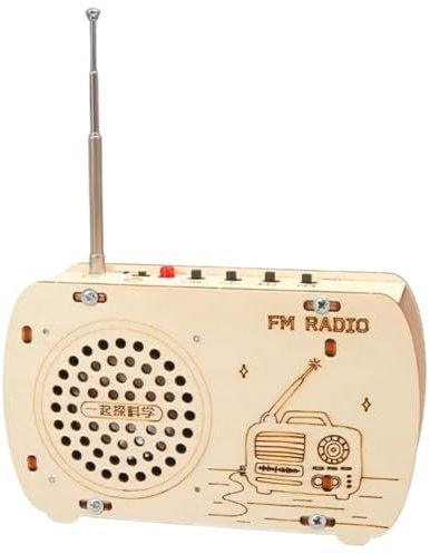 ISKDJBJG Build A Radio Kit Wood Radio Interactive Building Toys Science Experiment Electronics Kits