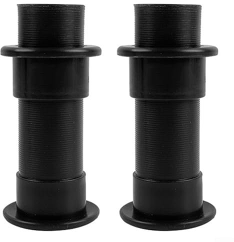 Tubo di scarico per barca, raccordo passante per scafo da 3/4, set da 2 pezzi, in plastica nera, porta di drenaggio marino per Baitwell e acquario vivo