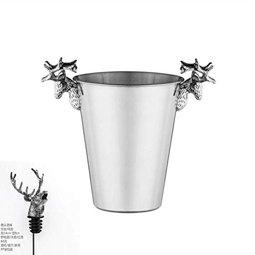WDWDW Stainless Steel Ice Bucket,insulated Double Wall Ice Wine Container Beverage Bucket Retro Carry Handle For Party Bbq Picnic Bar-golden 20x23cm