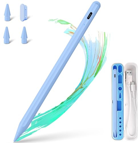 Stylus Pen für iPad Apple: (2018-2025) Schnelles Aufladen für i Pad Pencil Apple Pen mit Handflächenerkennung– Stift für i-Pad 11/10/9/8/7/6, Pro M4/12.9/11/13, Air 3/4/5/M2/M3, mini 7/6/5 (Blau)