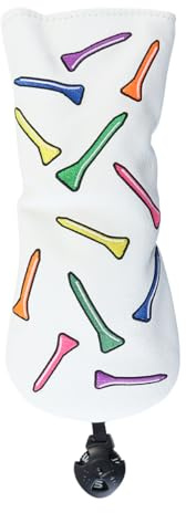 Alide Coprimazze da golf di ricambio, coprimazze da golf, elegante copertura in legno bianco, per golfisti uomini e donne