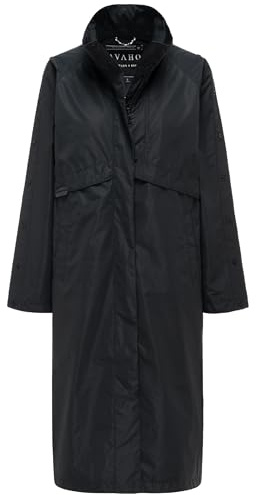 Navahoo Damen wasserdichter Parka lange Übergangsjacke mit krempelbaren Ärmeln Zenblüte 14 XS-3XL