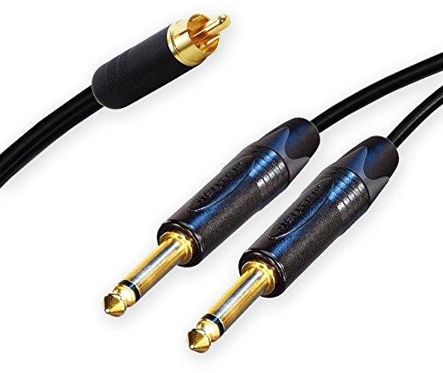 Phono RCA Split to 2 Dual Neutrik Mono Jacks Cable. Splitter Summing Lead 3m+ (6m, Black)