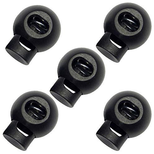 10 Stück Kordelstopper, Kordelklemme, Schwarz, optimal für 3/4/5 mm Kordel, Schnuersenkel, Band Klemme, Knebelanschlag für Seile, Jacken, Gummiband (Model - 5)