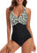Viloree Femme Maillot de Bain 1 pièce Amincissante Slim Push Up Monokini Dos Nu Bikini Vert Fleur XL