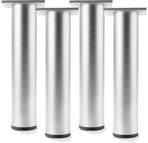 Pieds De Canapé En Alliage d'Aluminium, Rondes Pied De Meuble Reglable Pattes De Meuble En Métal Pieds Table Basse,Pour Canapé Chaises Armoire Meuble, Jeu De 4(Color:silver,Size:30cm/12in)