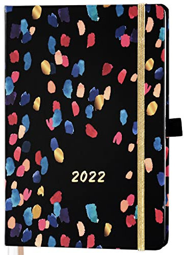 2022 Diary - Diary 2022 A5 Week to View, Januar 2022 bis Dezember 2022, Hardcover mit Innentasche, monatliche Registerkarten, elastischer Verschluss, Stiftschlaufe